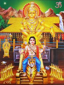 Lord Ayyappa In Temple With Tiger lord ayyappa wallpaper