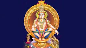 Lord Ayyappa On Blue Background lord ayyappa wallpaper