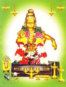 Lord Ayyappa On Green Background With Circle lord ayyappa wallpaper