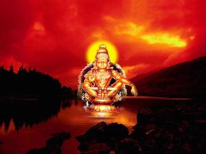 Lord Ayyappa On Lake During Sunset lord ayyappa wallpaper