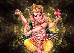 Lord Ganesh standing beside a river ganesh wallpaper