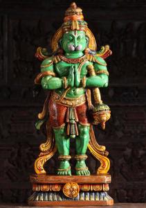 Lord Hanuman 3D Green Sculpture lord hanuman 3d wallpaper