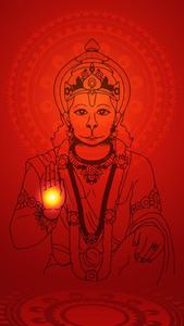 Lord Hanuman Glowing Hand HD Wallpaper