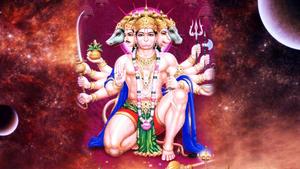 Lord Hanuman Many Faces In Sky HD Wallpaper