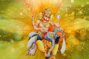 Lord Narasimha Radiant Floral lord narasimha wallpaper