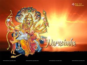 Lord Narasimha Sunset Background lord narasimha wallpaper