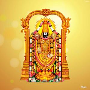 Lord Venkateswara 4K Over Yellow Background lord venkateswara 4k wallpaper