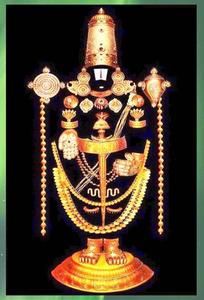 Lord Venkateswara On Black With Green Frame lord venkateswara wallpaper