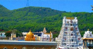 Lord Venkateswara Temple With Mountain lord venkateswara wallpaper