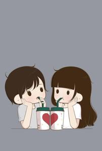 Love Cute Couple Drinking love cute couple wallpaper
