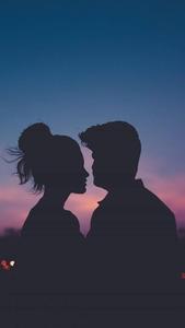 Love Cute Couple In Pink Silhouette love cute couple wallpaper