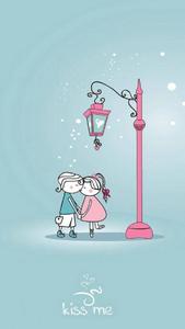 Love Cute Couple Pink Streetlight love cute couple wallpaper