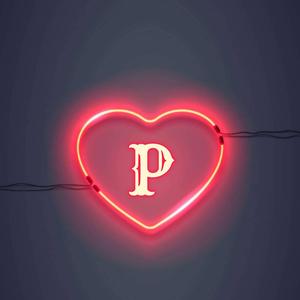 Love Initial - Letter P LED Heart name wallpaper