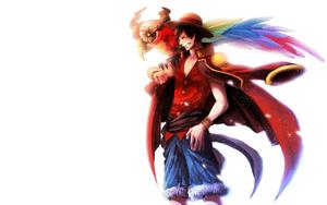 Luffy And Parrot One Piece Desktop one piece desktop wallpaper