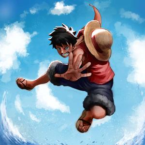 Luffy Swings into Battle luffy wallpaper