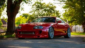 Lustrous Red Toyota Supra Car toyota supra wallpaper