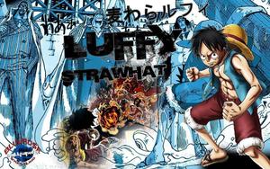Luufy Straw-hat On Blue Background luffy wallpaper
