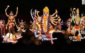Maa Kali And Shiva Paintings On Black maa kali wallpaper
