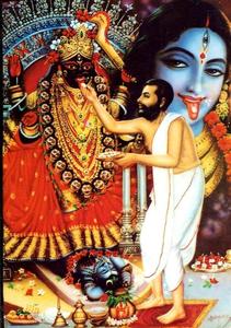 Maa Kali And Shiva With Devotee Painting maa kali wallpaper