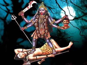 Maa Kali On Shiva Spooky Forest maa kali wallpaper