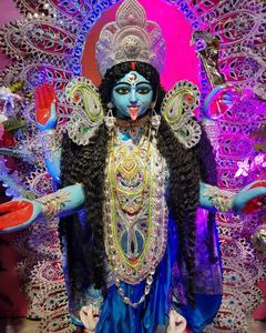 Maa Kali Statue Pink And Purple maa kali wallpaper