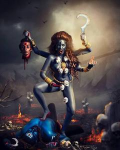 Maa Kali Stepping On Shiva Live-Action maa kali wallpaper
