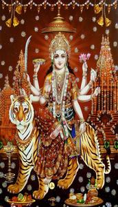 Maa Sherawali Brown Floral Aesthetic maa sherawali wallpaper