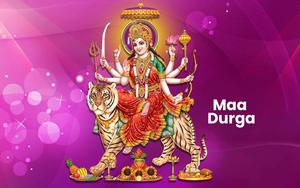 Maa Sherawali Deity Purple Aesthetic Design maa sherawali wallpaper