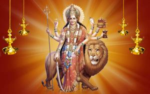 Maa Sherawali Deity With A Lion maa sherawali wallpaper