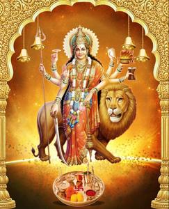 Maa Sherawali Goddess Golden Aesthetic Illustration maa sherawali wallpaper