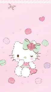 Macaroons and Cartoon Hello Kitty PFP hello kitty pfp wallpaper