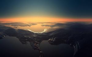 MacBook Pro Aerial Image During Dusk macbook pro wallpaper