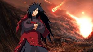 Madara in the midst of a battlefield madara wallpaper