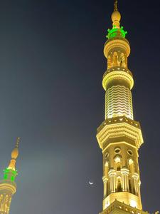 Madina Sharif Minarets At Night madina sharif wallpaper
