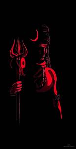 Mahadev Full HD Red And Black Art Wallpaper