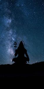 Mahadev Full HD Starry Night Wallpaper