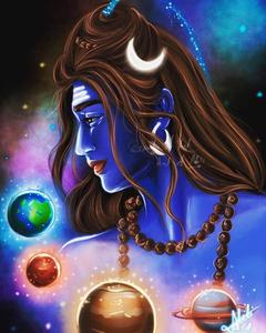 Mahadev With Planets HD Wallpaper