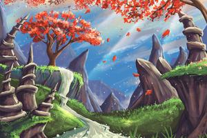 Majestic Mountainscape - A stunning view of snow-peaked mountains and vibrant blue skies landscape wallpaper