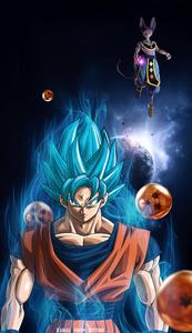 Majin Buu faces off against the Supreme Kai in Dragon Ball Super dragon ball super wallpaper