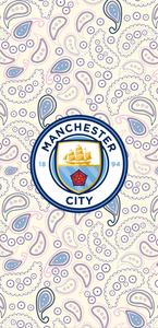 Manchester City Logo on vibrant Paisley background manchester city wallpaper