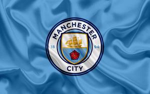 Manchester City's Official Logo and Flag manchester city wallpaper
