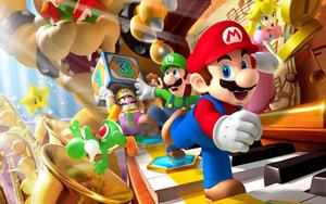 Mario & Luigi Taking on Bowser cartoon wallpaper