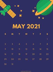 Mark Your Important Dates in Style with this Cute Space Art May 2021 Calendar may wallpaper