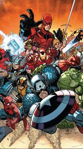 Marvel 4K Phone Superheroes Rushing Forward marvel 4k phone wallpaper