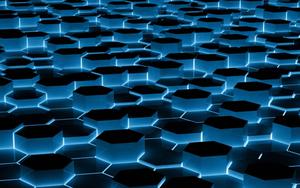 Marvel at the beauty of this geometric 3D hexagonal tablet tablet wallpaper