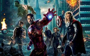 Marvel Background With Avengers In 2012 marvel wallpaper