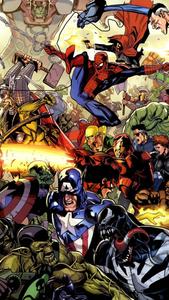 marvel comics characters in a battle marvel 4k phone wallpaper
