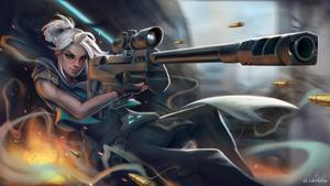 Master the art of the deadly sniper, Jett valorant wallpaper