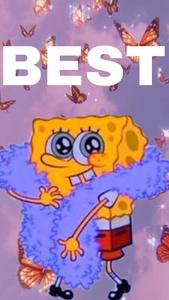 Matching BFF SpongeBob With Butterflies matching bff wallpaper