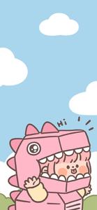 Matching Pink Dino matching wallpaper